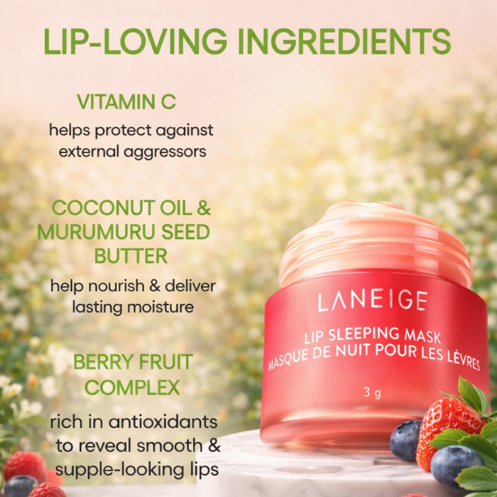Laneige Lip Sleeping Mask - Berry 3g 2 Laneige Lip Sleeping Mask - Berry 3g 2